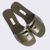 Nia Olive Leather Sandals