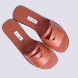 Nia Brown Leather Sanals
