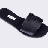 Nia Black Leather Sandals