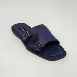 K.A Monkstrap Navy Leather Sandals