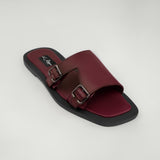 K.A Monkstrap Maroon Leather Sandals