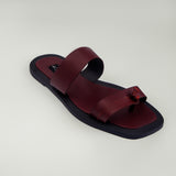 K.Aspen Bantu X Men's Leather Slippers - Premium Leather Finish, Ethically Crafted in Lagos, Nigeria. Hand-stitched with Soft Calf Textured Leather, Featuring a Traditionally Tied Knot. Contemporary Comfort and Style at its Best