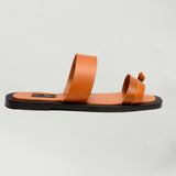 K.Aspen Bantu X Men's Leather Slippers - Premium Leather Finish, Ethically Crafted in Lagos, Nigeria. Hand-stitched with Soft Calf Textured Leather, Featuring a Traditionally Tied Knot. Contemporary Comfort and Style at its Best