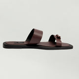 K.Aspen Bantu X Men's Leather Slippers - Premium Leather Finish, Ethically Crafted in Lagos, Nigeria. Hand-stitched with Soft Calf Textured Leather, Featuring a Traditionally Tied Knot. Contemporary Comfort and Style at its Best