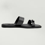 K.Aspen Bantu X Men's Leather Slippers - Premium Leather Finish, Ethically Crafted in Lagos, Nigeria. Hand-stitched with Soft Calf Textured Leather, Featuring a Traditionally Tied Knot. Contemporary Comfort and Style at its Best