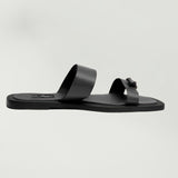 K.Aspen Bantu X Men's Leather Slippers - Premium Leather Finish, Ethically Crafted in Lagos, Nigeria. Hand-stitched with Soft Calf Textured Leather, Featuring a Traditionally Tied Knot. Contemporary Comfort and Style at its Best