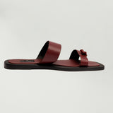 K.Aspen Bantu X Men's Leather Slippers - Premium Leather Finish, Ethically Crafted in Lagos, Nigeria. Hand-stitched with Soft Calf Textured Leather, Featuring a Traditionally Tied Knot. Contemporary Comfort and Style at its Best