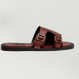 K.A Monkstrap Maroon Leather Sandals